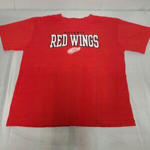 NHL Detroit Red Wings T-Shirt Mens XL Red‎ Graphic Logo Short Sleeve Hockey Tee